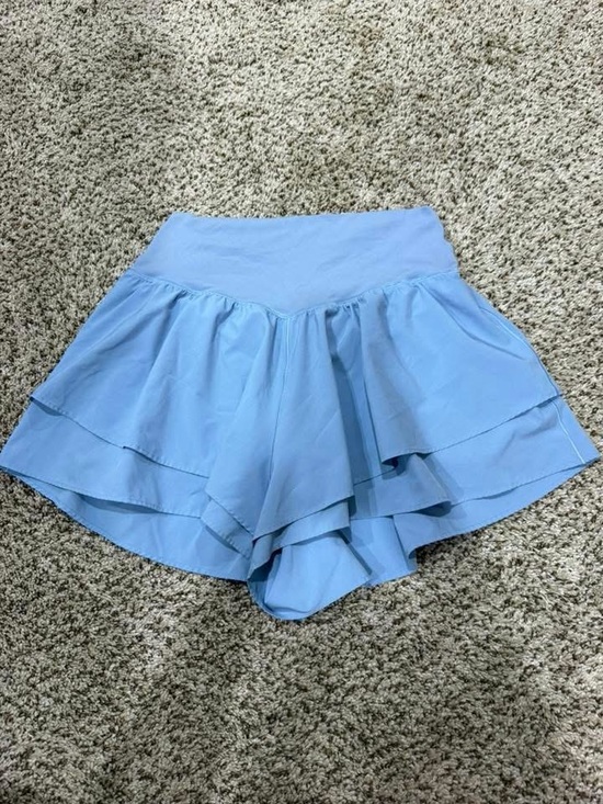 aerie Pants - aerie Light Blue Layered Ruffle Skort